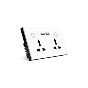 Dual Socket + Dual USB Glass Wall Panel