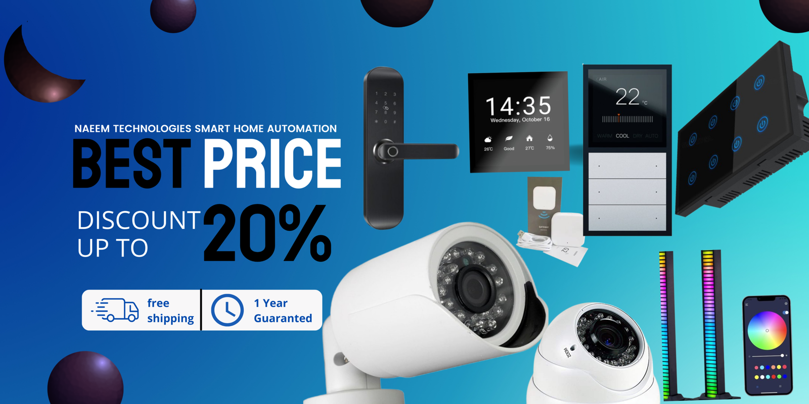 blue gradient electronic sales promotion banner