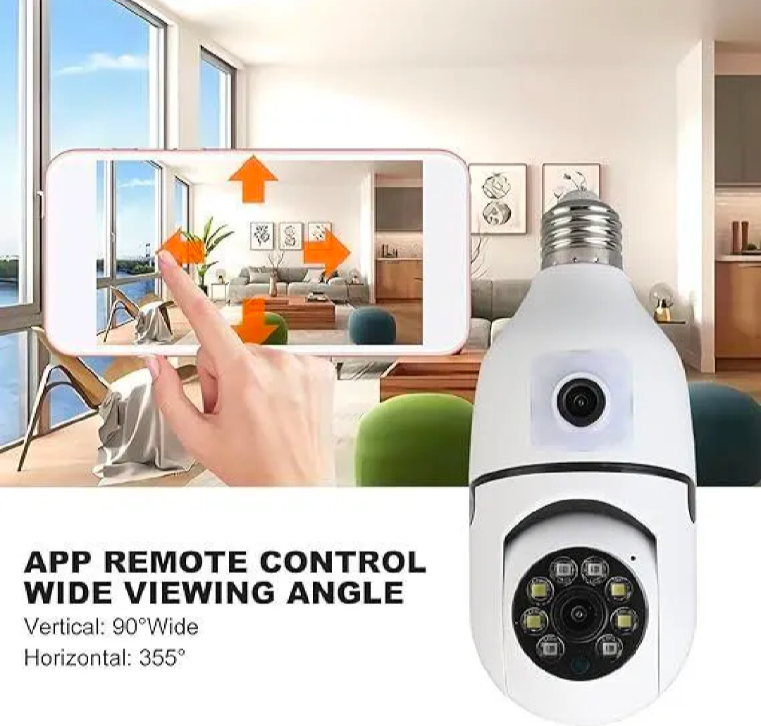 E27 2-Lens WiFi Smart Bulb CCTV Camera 360° – 1080P Panoramic Security Camera - Image 5