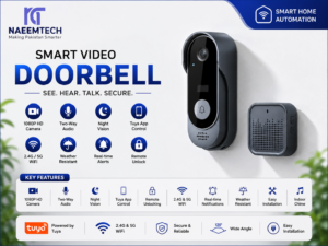 Smart WiFi Video Doorbell with Tuya App and Indoor Chime