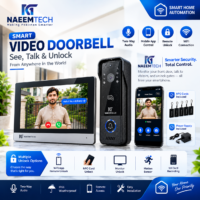 Smart wireless video doorbell with 7-inch touch screen monitor and WiFi