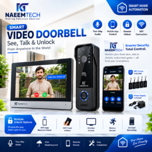 Smart wireless video doorbell with 7-inch touch screen monitor and WiFi